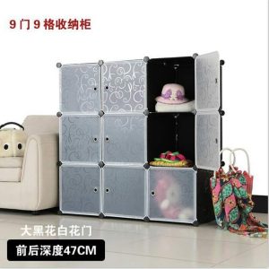DIY 6 Cubes Interlocking Storage Cabinet – Black
