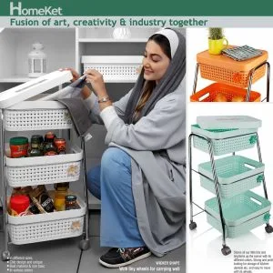 HOMEKET 3 LAYER METAL BASKET