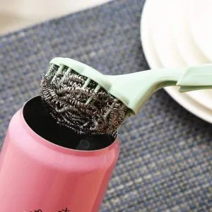 Alternative view of Long Handle Flower Steel Wire Ball Brush Dishwashing Pot Cleaning Tool Kitchen Cutlery Cleaner