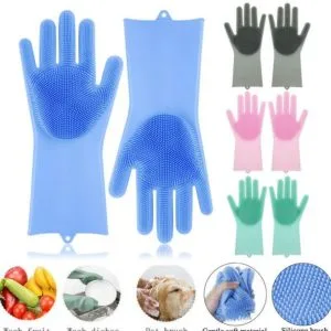 Magic dish washing silicone gloves