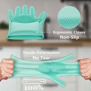 Alternative view of Magic dish washing silicone gloves