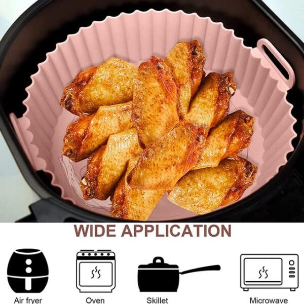 Pack of 2 Reusable Silicone Air Fryer Liners – Non-Stick, Heat-Resistant, Easy to Clean - Image 4