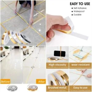 Best4Buy Home 2 Best Online Store Self-adhesive Golden Decoration Tape 1.0CM × 50Meter