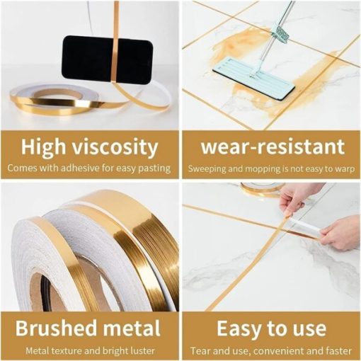 Self-adhesive Golden Decoration Tape 1.0CM Ă 50Meter 2 Self-adhesive Golden Decoration Tape 1.0CM Ă 50Meter - Image 2