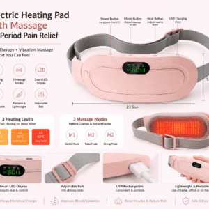 Electric Heating Pad with Massage for Period Pain Relief 3 Electric Heating Pad with Massage for Period Pain Relief-best4buy.pk