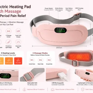 Electric Heating Pad with Massage for Period Pain Relief-best4buy.pk